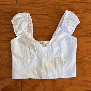 Abercrombie & Fitch white crop blouse